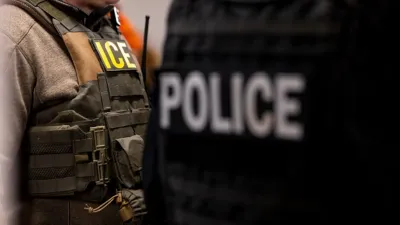 ICE-feature stock photo of ICE and police officers
